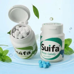 Customized Tablet Mint Candy Fresh Fruit Peppermint Strong Cooling Xylitol Sugar Free Bottle Packaging