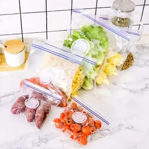 DYT Food Grade Transparent Plastic Strong Sealing Double Track Zip Lock Bags for Freezer Food Storage
