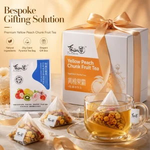 Daily Office Yellow Peach Chunk Fruit Tea 125g 5 Bags Organic Caffeine Free 100% Natural Low Temperature Dried Peach Apple Pear