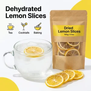Dehydrated Lemon Slices for Tea Cocktails Baking Dried Citrus Fruit Chips No Added Sugar Beverage Garnish 100g