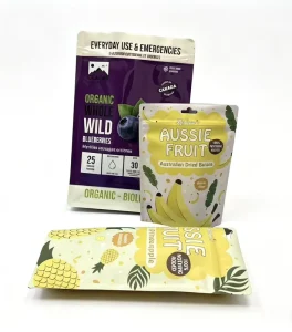 Direct Factory Custom Printed Food Grade Stand up Pouches Zipper Flat Bottom Bags for Freeze Dried Fruit Packaging