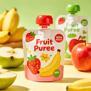 Eco Friendly Banana Juice Spout Pouch Customized Nozzle Food Grade Printed Drink Packaging for Fruit Puree