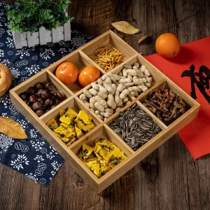 Eco friendly Clear Transparent Bamboo Storage Jar Set Freshness Preservation Flip Top Lid for Dried Fruit Food
