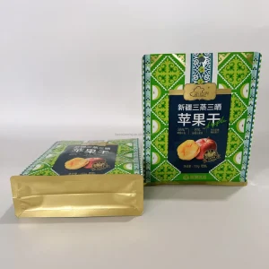 Eight Side Sealed Dried Apple Pouch with Zipper Seal for Fruit Vegetable Crisp Packaging