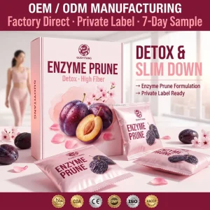 Enzyme Prune Slimming Preserved Fruit Sachet Prebiotics+Dietary Fiber+Fruit Enzyme Blend OEM Private Label Factory