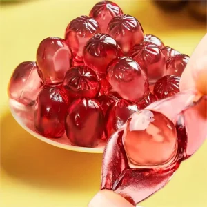 Exotic Candy Fruit Jelly 3D Peel Fudge with Lychee and Green Raisin Flavor 75g Gummy