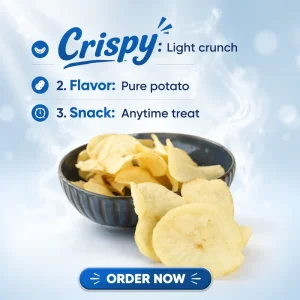 Extruded Sweet Fried Snacks Healthy Hard Texture Potato Chips Snack for Party
