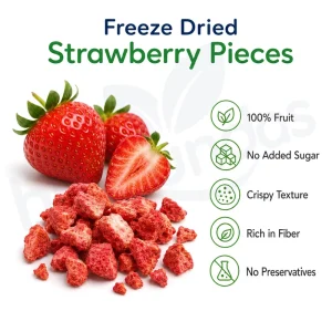 Factory 100% Natural Freeze Dried Strawberry Slices OEM Available Bulk Freeze Dried Preserved Snack for Baking