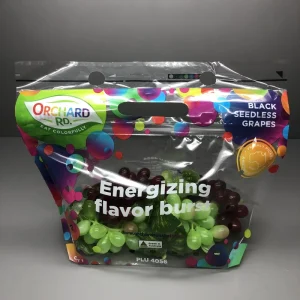 Factory Custom Gravure Printed Stand up Pouch Zipper Top for Grape Bags Fruit Vegetable Storage Disposable OPP CPP Plastic Bag