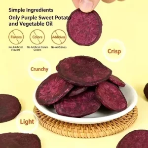Factory Dehydrated Purple Sweet Potato Chips 100g Canned Dried Vegetable Snack OEM ODM Accept Low MOQ