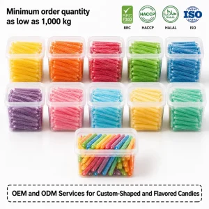 Factory Direct Candy Manufacturer Assorted Flavors of Sour Filled Gummies MOQ1000kg BRC Halal Private-label Custom Apparel