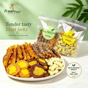 Factory Direct Dog Treats Chicken & Duck Jerky Dried Meat with Fruit Veggie Cheese Flavors Bagged Dog Chews & Training Rewards