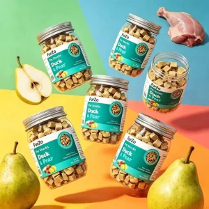 Factory Direct Pet Mixed Freeze Dried Duck Pear Treats Clear Heat Reduce Fire Improve Tears Dog Cat Can Be Customized Cat Can