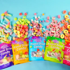 Factory Direct Sale Freeze Dry Candy Snacks Sour Sweet Fruit Flavour Crisp Freeze Dried Gummys Candy