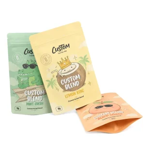 Factory Luxury Pastel Blue Stand up Pouch Custom Printed Foil Lined Food Zipper Bag for Coffee Tea Candy Dried Fruit Packaging