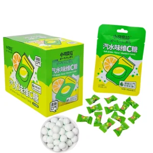 Factory Mint Ball Shaped Soda Flavor Tablet Candies Breath Mints in Box Packaging Premium Candy Ball