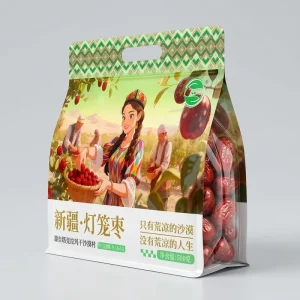 Factory OEM Printed Snack Flat Bottom Pouches with Zipper & Tear Notch for Dried Red Dates Jujube & Preserved Fruit Worldwide