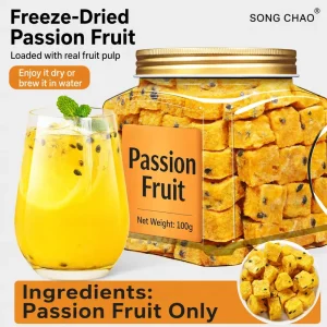 Factory Premium FD Freeze Dried Passion Fruit Flavor Tea Block Instant Cold Brew Fruit Tea Seeds Private Label Bag