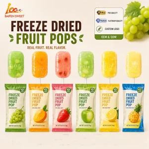 Factory Price Bulk Supply Freeze Dried Fruit Lollipops OEM ODM Custom Branding