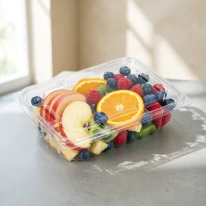 Factory Supply High Quality Food Grade PET Fruit Containers Vegetable Packaging Boxes Clear Berry Punnets for Sushi