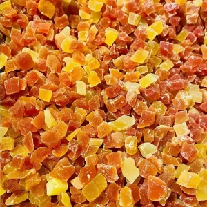 Factory Supply Natural Dehydrated Fruits Mixed Diced Dried Papaya 10-12mm in Loose Private Label Bagged AD