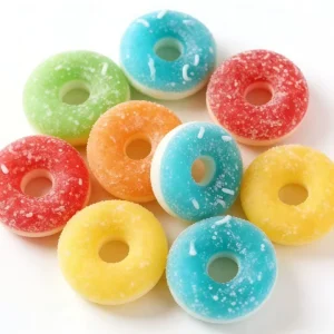 Factory Supply OEM Customizable Doughnut Shape Low Sugar Gummies Assorted Fruit Flavor Nutritional Gummies in Bulk