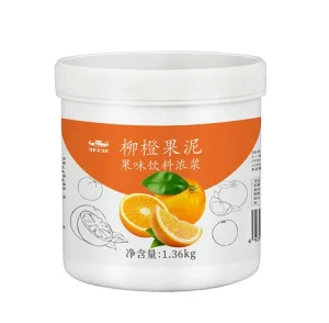 Factory Supply Orange Flavor Puree 1.36kg Thick Fruit Piece Pulp for Baking Desserts Ice Cream and Fruit Tea Orange Juice