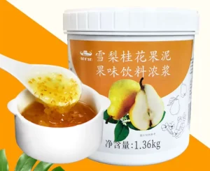 Factory Supply Osmanthus Pear Fruit Puree 1.36kg Thick Fruit Infuse for Baking Desserts and Milk Tea Fruit Tea