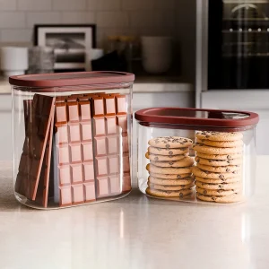 Factory direct Stackable Borosilicate Glass Storage Jars for Storing Dried Fruits Spices and Ground Coffee