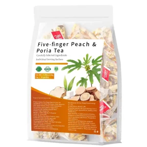 Five Finger Peach Poria Tea 30 Sachets Dried Tangerine Peel Gardenia Fruit Calm Mind Remove Dampness Source Factory Supply OEM