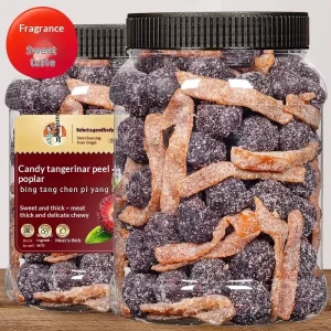 Five spice Tangerine Peel Rock Sugar Dried Bayberry 500g Large Jar Dried Candied Snacks Preserved Fruit Candied Dried Fruit