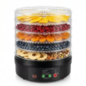 Food Dehydrator Machine, 350W Dryer for Beef Jerky, Fruits, Vegetables, Dog Treats, 36-68℃ Temperature Control