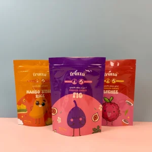 Food Fruit Vegetable Crisp Gravure Printed Zipper Top Bags Custom Design Resealable Custom Freeze Dried Fruit Stand Up Pouches
