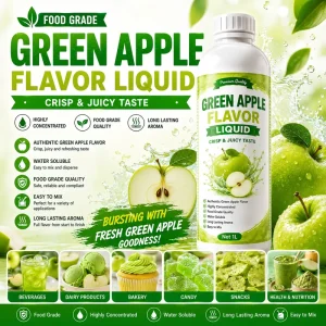 Food Grade Natural Green Apple Liquid Flavor Edible Concentrated Fruit Essence 100% Purity Plant Extract