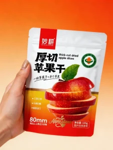 Food Grade Stand Up Zipper Bags for Dried Fruits Moisture Proof Pouches for Apple Slices with Custom Printing