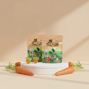 Free Sample OEM Supply Carrot Shape Fruity Flavor Gummy Candy Sugar Confectionery Sweets Halal Certified Factory