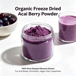Freeze Dried Acai Berry Powder 100% Pure Euterpe Oleracea Extract for Acai Bowls Smoothies Vegan Keto Superfood