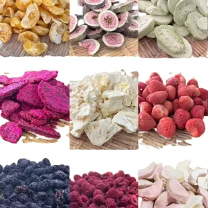 Freeze Dried Baked Fruit Mix Fig Kiwi Pineapple Peach Strawberry Sweet Hard Snack Bag Halal Certified OEM Factory Private Label