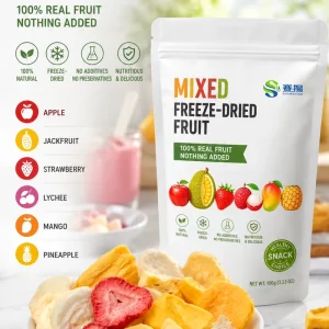 Freeze Dried Fruit Snacks Strawberry Apple Mango Pineapple Jackfruit Lychee Bulk Freeze Dried Mixed Fruit