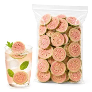 Freeze Dried Red Guava Slices Sour Fresh Taste High VC Dried Fruit Chunks Bulk Pack Cold & Iced Brew Fruit Tea Raw Material