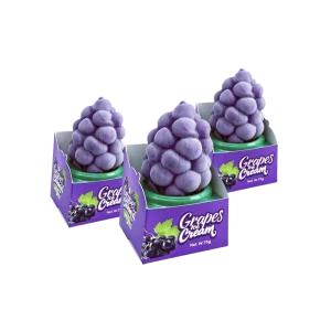 Frozen Desserts Purple Grape Shape Ice Cream Fresh Fruity Taste Flavors Chocolate Chip Crust Popsicle 3D Ice Cream