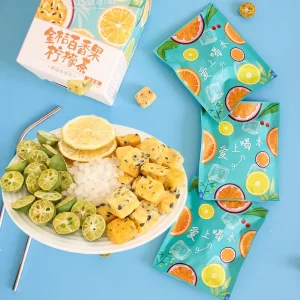 Frozen Dried Fruit Tea Passion Lemon Kumquat Fruit Blend with Teabag Raw Processing Bag Packaging