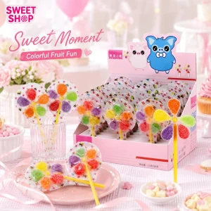 Fruit Flavored Windmill Lollipop Candy Gummy Sweets for Kids Packaged in Bag