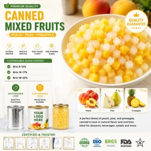 Fruit Salad & Dessert Filling Raw Material Canned Mix Fruits With Adjustable Sweetness