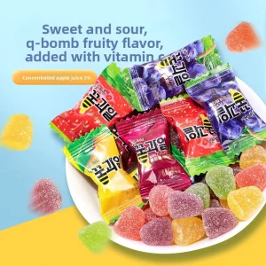 Fruit Vitamin C Juice Sour Gummy Candy Mixed Fruit Flavors Bulk Wedding Snacks Bag