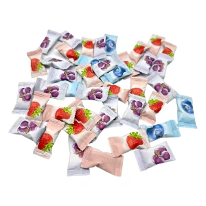 Fruity Flavored Cube Shape Mixed Fruit Jam Filling Chewy Candy