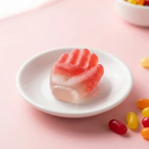 Fun Interactive Rock Paper Scissors Hand Shaped Gummy Candy Fruit Flavor Kids Party Snacks Supplier