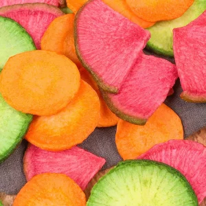 GT 250g High quality Original Flavor Mixed Carrots Hard Fried Three Color Dried Vegetable Chips Non Added Ready to Eat