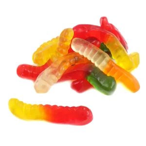 Gummy Worm Shape Snack Fruity Flavor Sweets Colorful Soft Candy