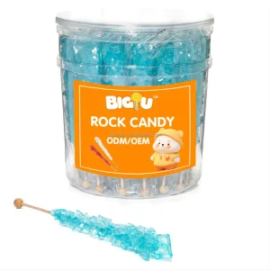 HACCP ISO22000 Certified Fruity Multicolor Crystal Rock Candy Hard Candy Lollipop in Bottle Factory